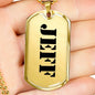 Jeff - 18k Gold Finished Luxury Dog Tag Necklace