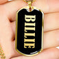 Billie v02 - 18k Gold Finished Luxury Dog Tag Necklace