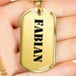 Fabian - 18k Gold Finished Luxury Dog Tag Necklace