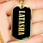 Latasha v02 - 18k Gold Finished Luxury Dog Tag Necklace