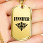 Jennifer v01a - 18k Gold Finished Luxury Dog Tag Necklace