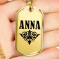 Anna v01a - 18k Gold Finished Luxury Dog Tag Necklace
