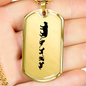 Mama Lioness With 4 Cubs - 18k Gold Finished Luxury Dog Tag Necklace