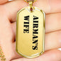 Airman's Wife - 18k Gold Finished Luxury Dog Tag Necklace
