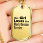 Black Russian Terrier - 18k Gold Finished Luxury Dog Tag Necklace