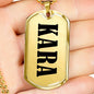 Kara v01 - 18k Gold Finished Luxury Dog Tag Necklace