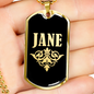 Jane v02a - 18k Gold Finished Luxury Dog Tag Necklace