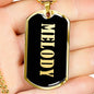Melody v02 - 18k Gold Finished Luxury Dog Tag Necklace