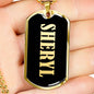 Sheryl v02 - 18k Gold Finished Luxury Dog Tag Necklace