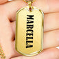 Marcella v01 - 18k Gold Finished Luxury Dog Tag Necklace