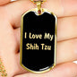 Love My Shih Tzu v5 - 18k Gold Finished Luxury Dog Tag Necklace
