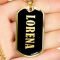 Lorena v02 - 18k Gold Finished Luxury Dog Tag Necklace