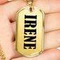 Irene v01 - 18k Gold Finished Luxury Dog Tag Necklace