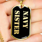 Navy Sister v2 - 18k Gold Finished Luxury Dog Tag Necklace