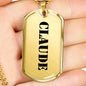 Claude - 18k Gold Finished Luxury Dog Tag Necklace