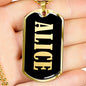 Alice v02 - 18k Gold Finished Luxury Dog Tag Necklace
