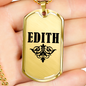 Edith v01a - 18k Gold Finished Luxury Dog Tag Necklace