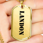 Landon - 18k Gold Finished Luxury Dog Tag Necklace