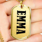 Emma v01 - 18k Gold Finished Luxury Dog Tag Necklace