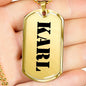 Karl - 18k Gold Finished Luxury Dog Tag Necklace
