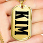 Kim v01 - 18k Gold Finished Luxury Dog Tag Necklace