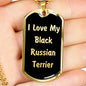 Love My Black Russian Terrier v5 - 18k Gold Finished Luxury Dog Tag Necklace
