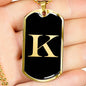 Initial K v2a - 18k Gold Finished Luxury Dog Tag Necklace
