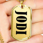 Jodi v01 - 18k Gold Finished Luxury Dog Tag Necklace
