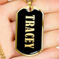Tracey v02 - 18k Gold Finished Luxury Dog Tag Necklace