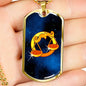 Zodiac Sign Libra - 18k Gold Finished Luxury Dog Tag Necklace