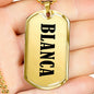 Blanca v01 - 18k Gold Finished Luxury Dog Tag Necklace