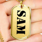 Sam - 18k Gold Finished Luxury Dog Tag Necklace