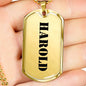 Harold - 18k Gold Finished Luxury Dog Tag Necklace