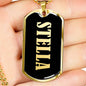 Stella v02 - 18k Gold Finished Luxury Dog Tag Necklace