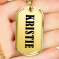 Kristie v01 - 18k Gold Finished Luxury Dog Tag Necklace
