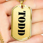 Todd - 18k Gold Finished Luxury Dog Tag Necklace