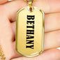 Bethany v01 - 18k Gold Finished Luxury Dog Tag Necklace