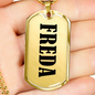 Freda v01 - 18k Gold Finished Luxury Dog Tag Necklace
