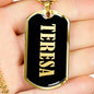 Teresa v02 - 18k Gold Finished Luxury Dog Tag Necklace