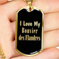 Love My Bouvier des Flandres v2 - 18k Gold Finished Luxury Dog Tag Necklace