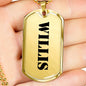 Willis - 18k Gold Finished Luxury Dog Tag Necklace