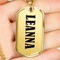 Leanna v01 - 18k Gold Finished Luxury Dog Tag Necklace