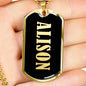 Alison v02 - 18k Gold Finished Luxury Dog Tag Necklace