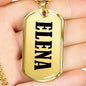 Elena v01 - 18k Gold Finished Luxury Dog Tag Necklace