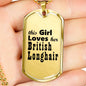British Longhair - 18k Gold Finished Luxury Dog Tag Necklace