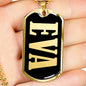 Eva v02 - 18k Gold Finished Luxury Dog Tag Necklace