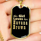 Havana Brown v2 - 18k Gold Finished Luxury Dog Tag Necklace