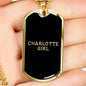 Charlotte Girl v2 - 18k Gold Finished Luxury Dog Tag Necklace