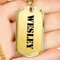 Wesley - 18k Gold Finished Luxury Dog Tag Necklace