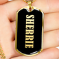 Sherrie v02 - 18k Gold Finished Luxury Dog Tag Necklace